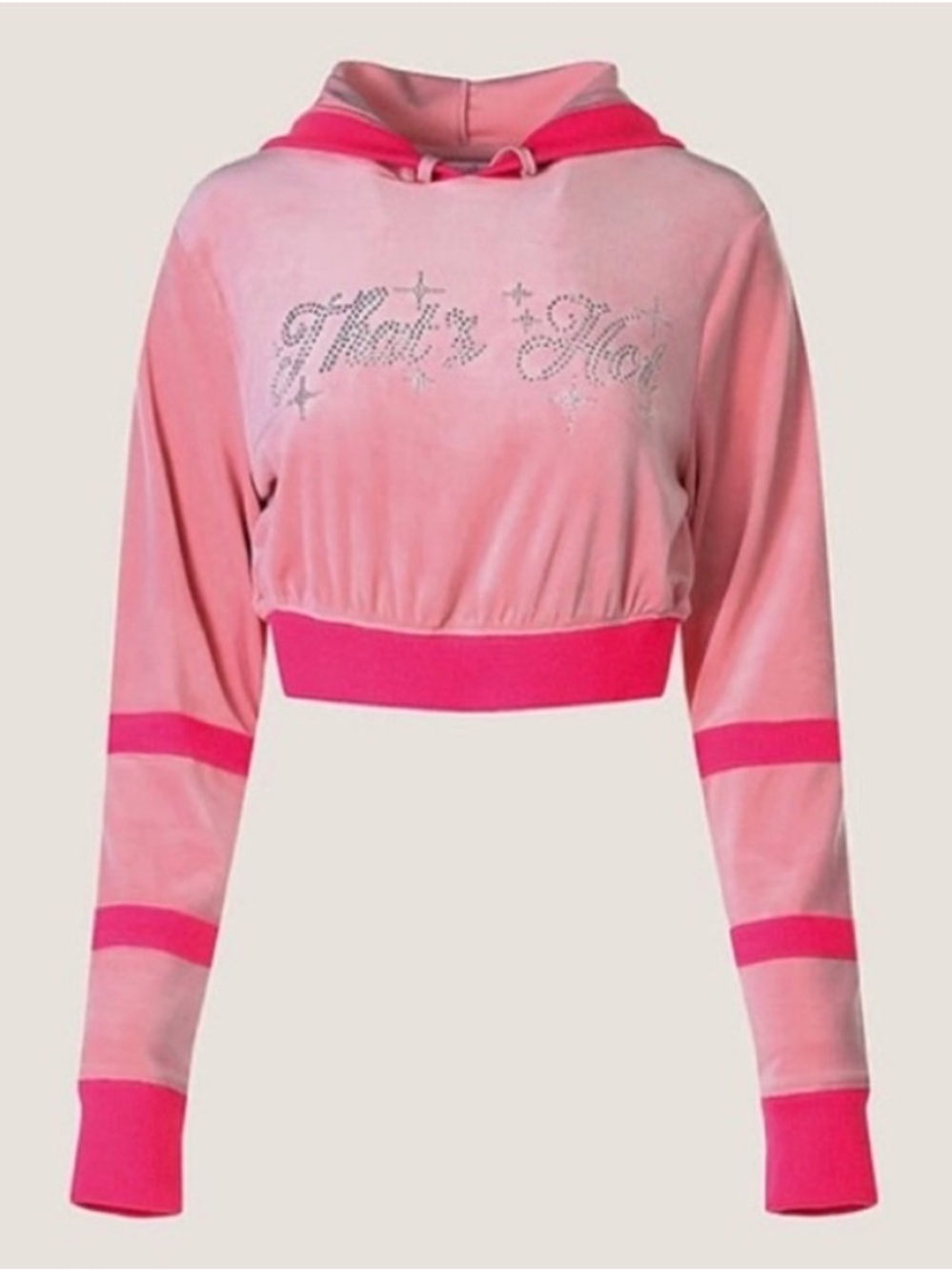 Paris Hilton Medium Hoodie Cropped Shimmer That’s Hot Pearl Blush Candy Kiss NWT